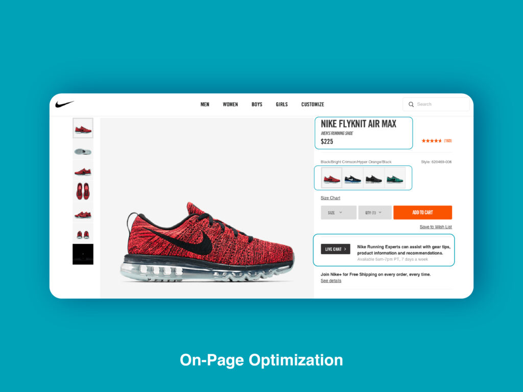 E-commerce onpage optimization